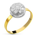 18K SORTIJA CIRCONITA ORO BLANCO Y ORO AMARILLO