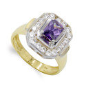 18K SORTIJA ORO BICOLOR AMATISTA 7X5 MM 18K SORTIJA ORO BICOLOR AMATISTA 7X5 MM