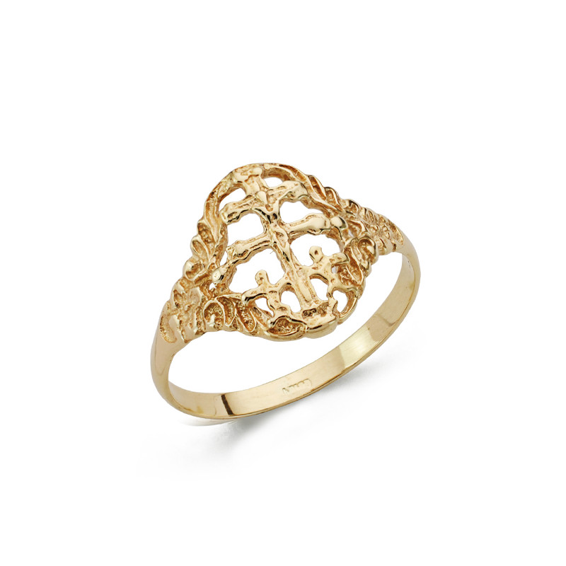 18K SORTIJA ORO AMARILLO CRUZ CARAVACA