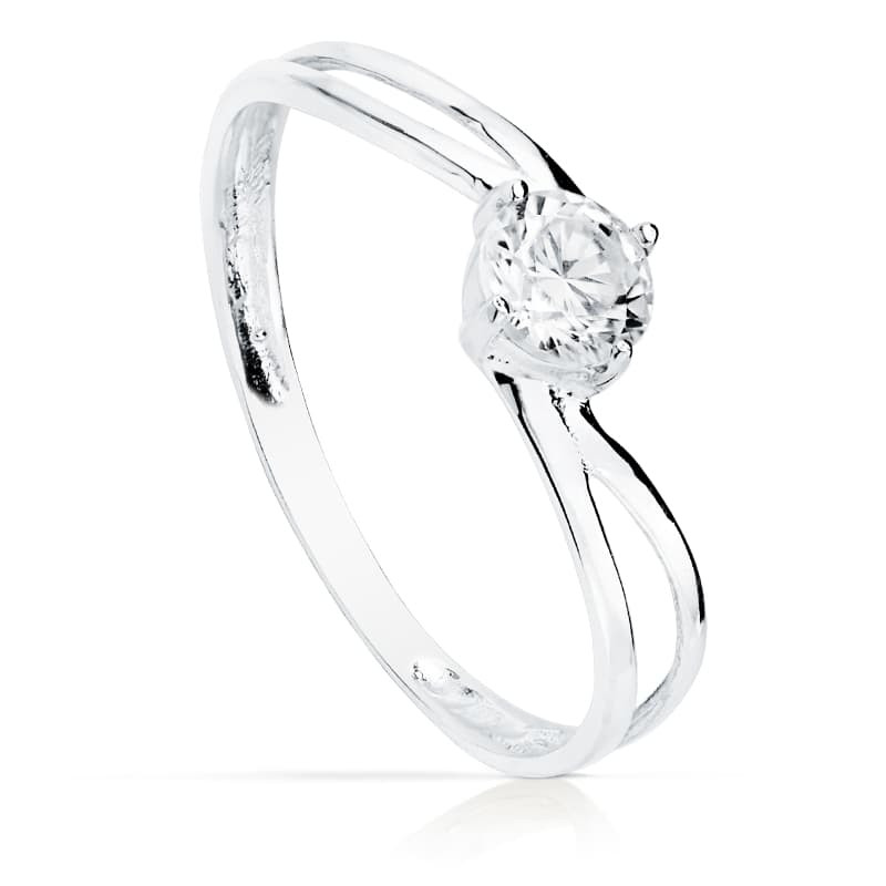 9K SOLITARIO ORO BLANCO CALADO CON CIRCONITA DE 4,5 MM