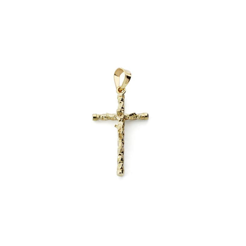 9K CRUZ ORO AMARILLO CRISTO 24X13 MM