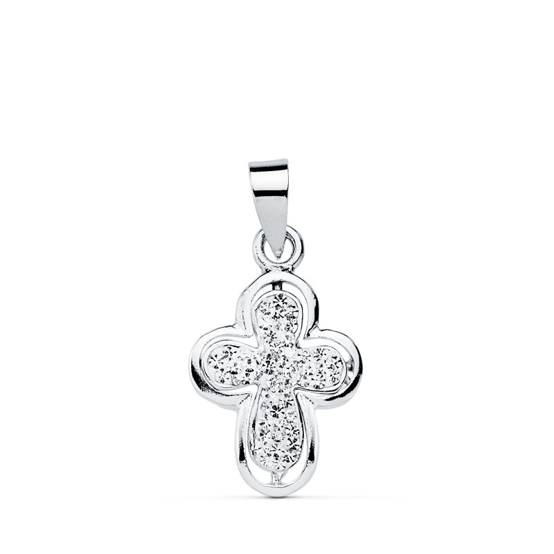 9K CRUZ ORO BLANCO 16X12 MM