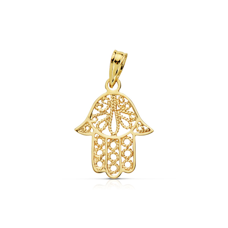 9K COLGANTE ORO AMARILLO MANO DE FATIMA 19X15 MM
