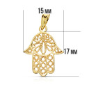 9K COLGANTE ORO AMARILLO MANO DE FATIMA 19X15 MM