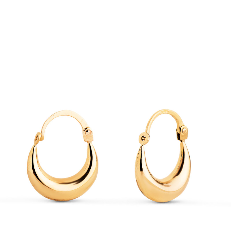 9K PENDIENTES HUECOS MORCILLA 13X4 MM