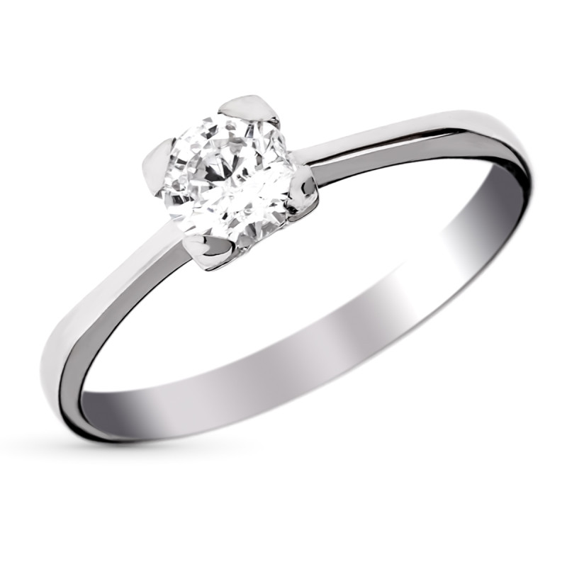 9K SOLITARIO ORO BLANCO EN GARRAS CON CIRCONITA DE 5 MM