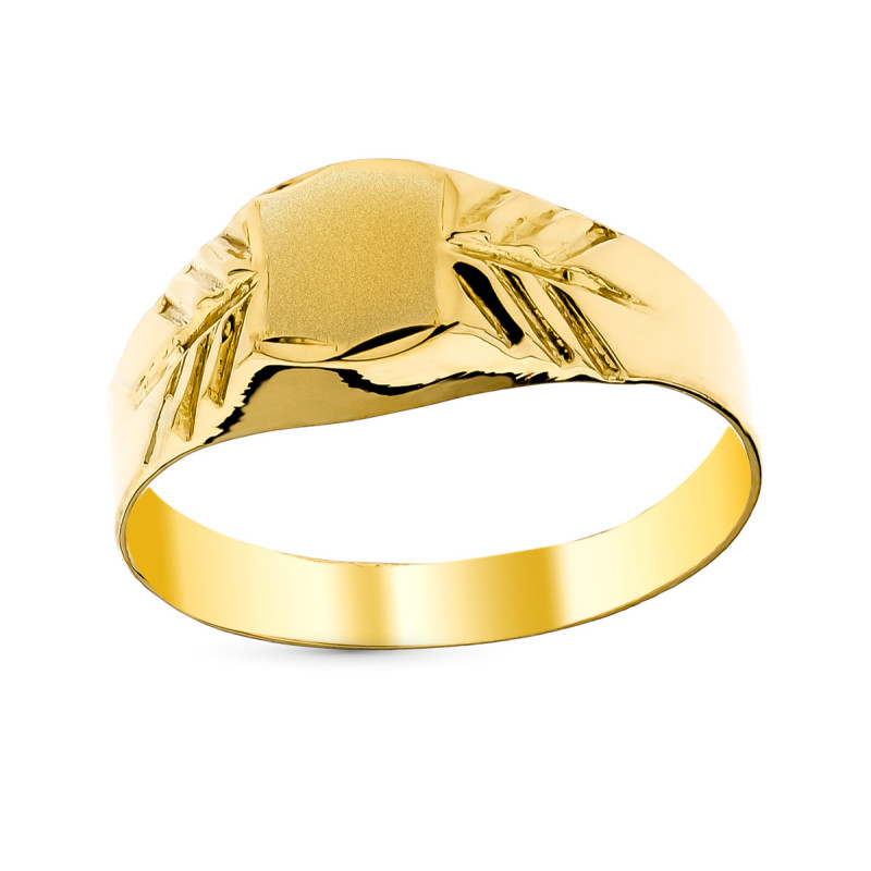 9K SELLO BEBE ORO AMARILLO HUECO TALLADO. ZONA GRABADO: 5,5 X 4,5 MM