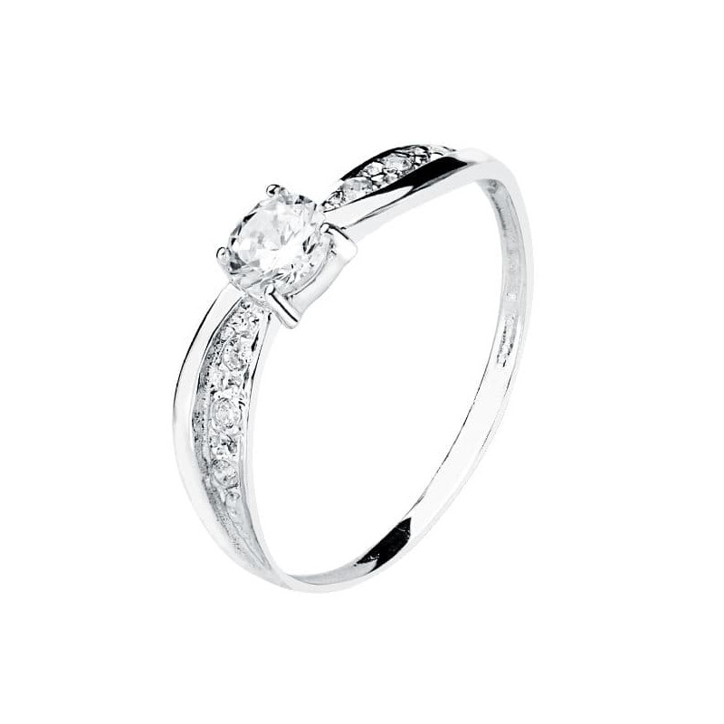 9K SOLITARIO ORO BLANCO SEÑORA CON CIRCONITA DE 4 MM