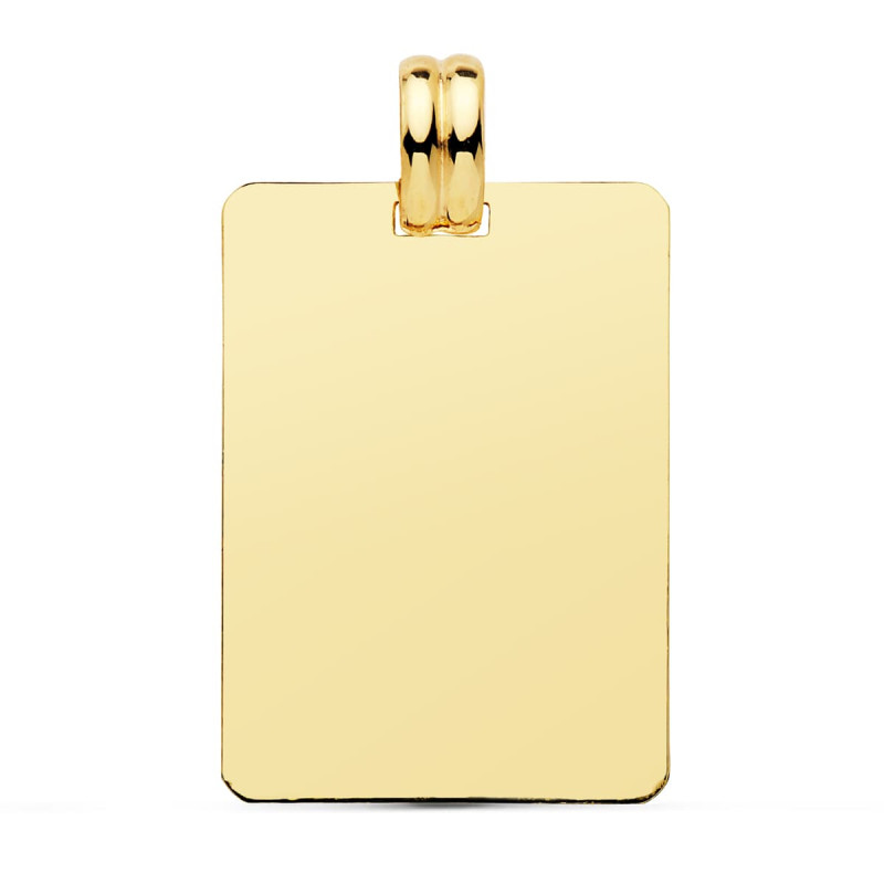 9K PLACA CHAPA LISA ORO AMARILLO 28X20 MM