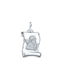 9K COLGANTE PERGAMINO ORO BLANCO ANGEL BURLON BRILLO 14X11 MM
