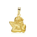 9K MEDALLA  ANGEL ORO AMARILLO SILUETA 9K 16X14 MM