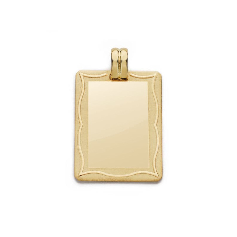 9K PLACA CHAPA MARCO ORO AMARILLO 28X20 MM