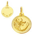 9K HOROSCOPO ORO AMARILLO DISCO 20 MM LEO