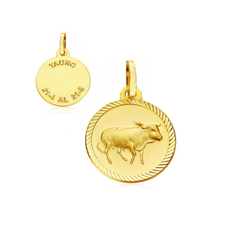 9K HOROSCOPO ORO AMARILLO DISCO 20 MMTAURO