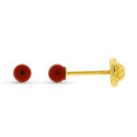 9K PENDIENTES ORO AMARILLO CORAL 3 MM CIERRE TUERCA 9K PENDIENTES ORO AMARILLO CORAL 3 MM CIERRE TUERCA