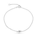 9K PULSERA ORO BLANCO ESTRELLA DIAMANTES 0.033 CTS 18CM REDUCCION 16CM