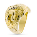 9K SELLO ORO AMARILLO CABALLERO TALLADO DRAGON ANCHO 22 MM
