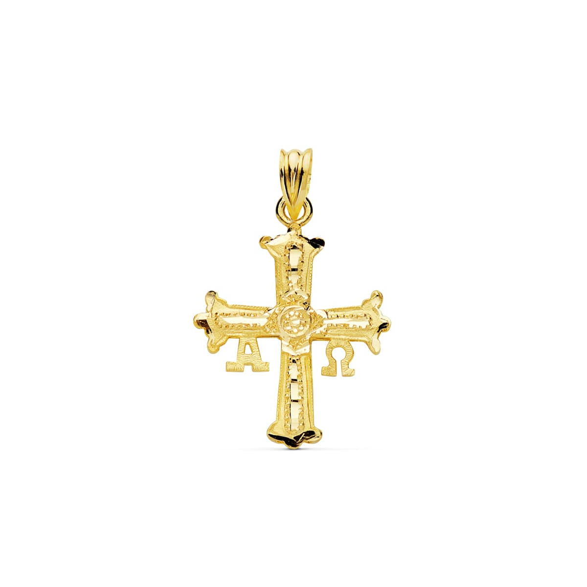 9K CRUZ DE COVADONGA ORO AMARILLO 27X24 MM