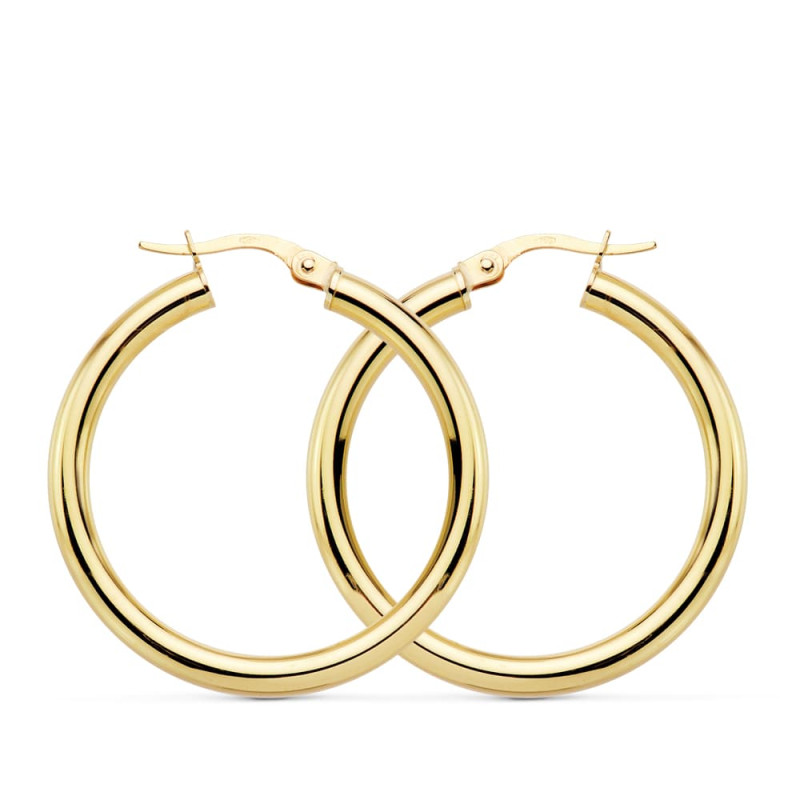 18K AROS REDONDOS HUECOS 30 X 3MM 3.05GRS