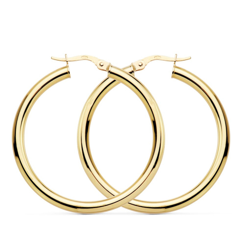18K AROS REDONDOS HUECOS 35 X 3 MM 3.45GRS