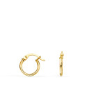 18K PENDIENTES AROS CRIOLLAS  ORO AMARILLO HUECOS REDONDOS TUBO REDONDO 11 MM. GROSOR 1,5 MM
