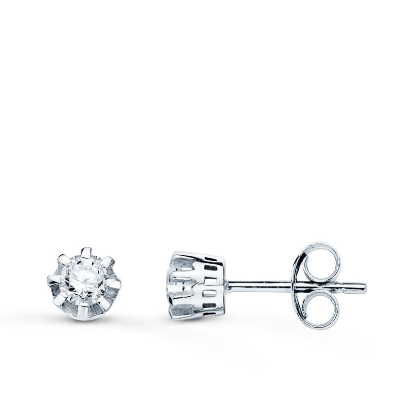 18K PENDIENTES ORO BLANCO CON DIAMANTES LABORATORIO 0,30 QTES. G-VS2. CIERRE PRESION