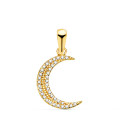 18K COLGANTE AMULETO ORO AMARILLO MEDIA LUNA CON CIRCONITAS. MEDIDA: 15X11 MM