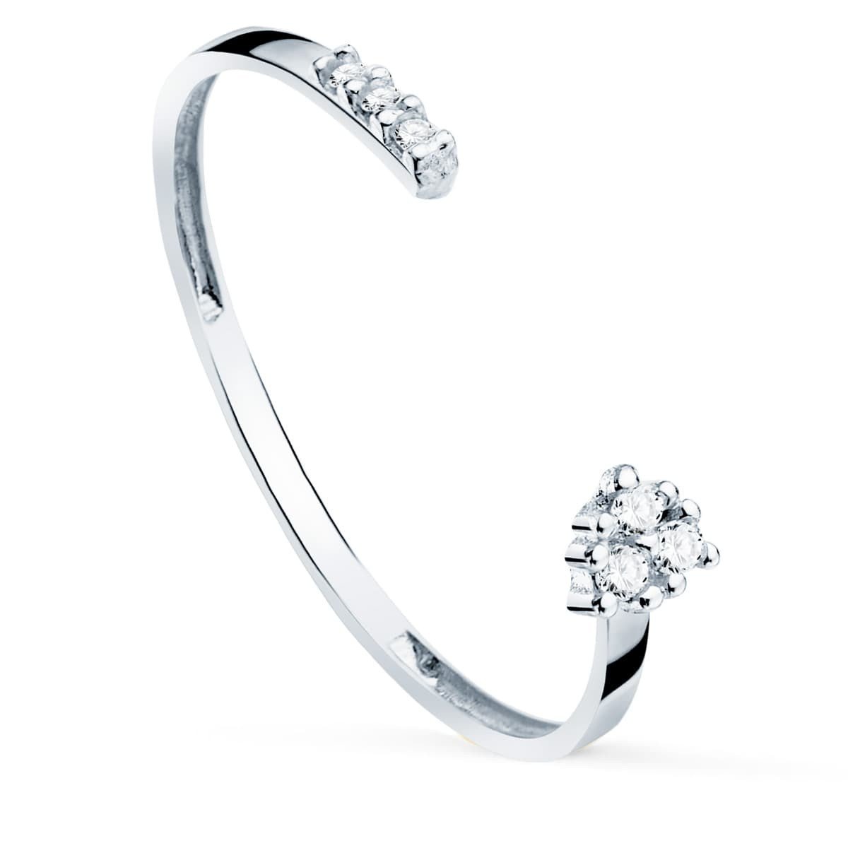 18K SORTIJA DIAMANTES DE LABORATORIO 0,040 QT VS2-G ORO BLANCO CUERPO 1,10 MM S2