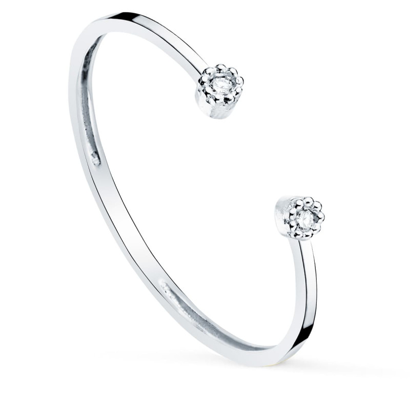 18K SORTIJA ORO BLANCO DIAMANTES DE LABORATORIO 0,0160 QTS. VS2-G CUERPO 1,10 MM