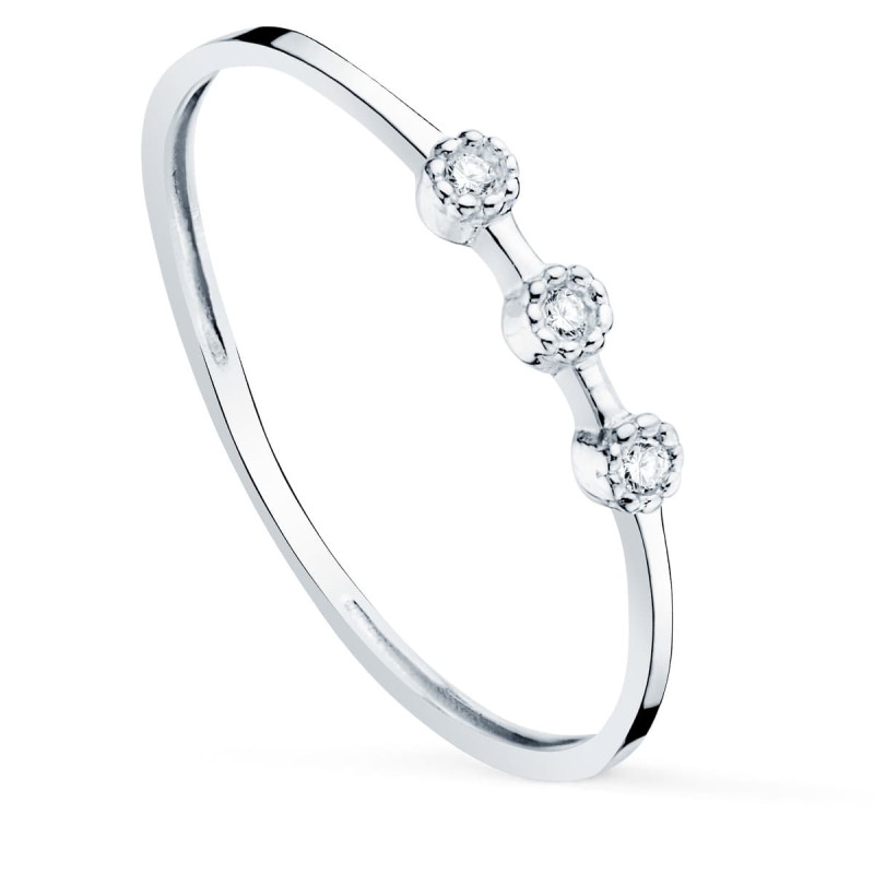 18K SORTIJA ORO BLANCO DIAMANTES DE LABORATORIO 0,0240 QTS. CUERPO 1,10 MM VS2-G