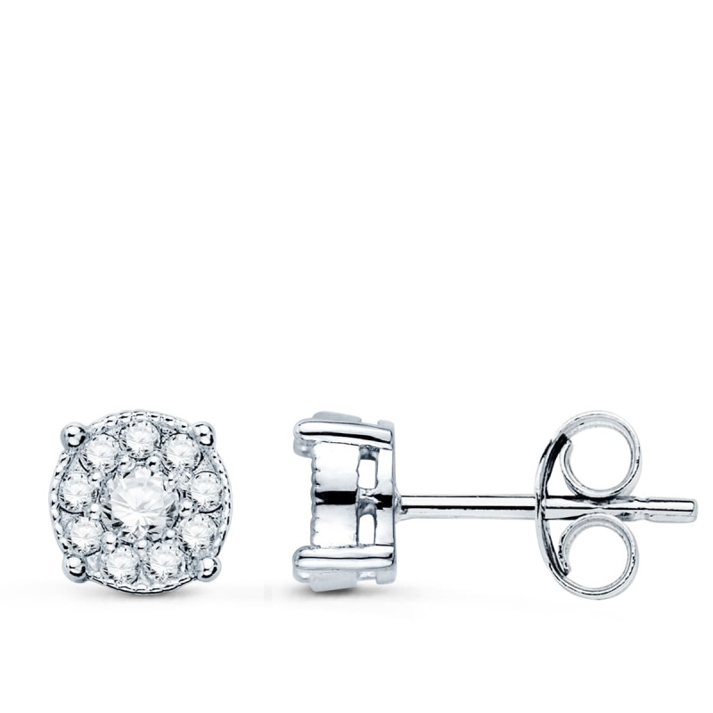 18K PENDIENTES ORO BLANCO 20 DIAMANTES LABORATORIO 0,365 QTES VS2- G. MEDIDA: 7X7 MM. CIERRE PRESION