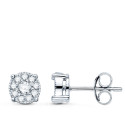 18K PENDIENTES ORO BLANCO 20 DIAMANTES LABORATORIO 0,365 QTES VS2- G. MEDIDA: 7X7 MM. CIERRE PRESION