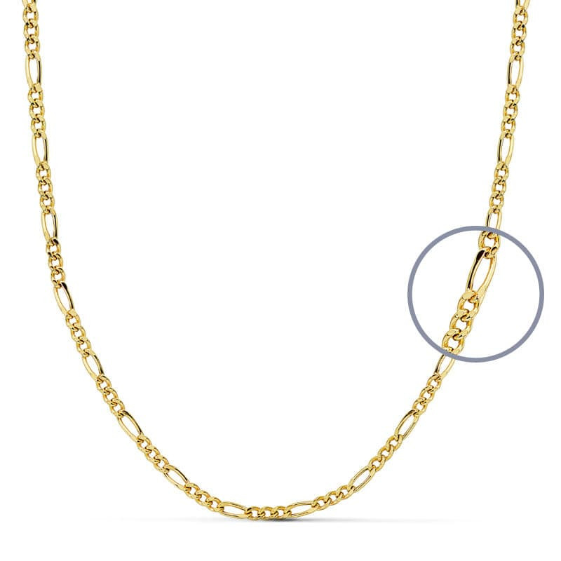 18K CADENA ORO AMARILLO ESLABON CARTIER HUECA. LARGO: 40 CM. ANCHO: 2 MM
