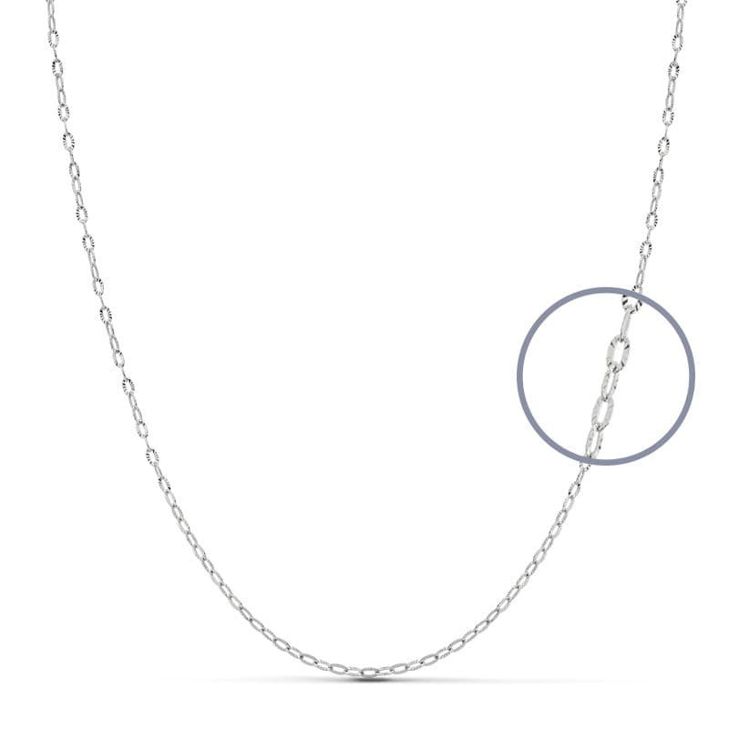 18K CADENA MACIZA ORO BLANCO 40CM 1.5 MM