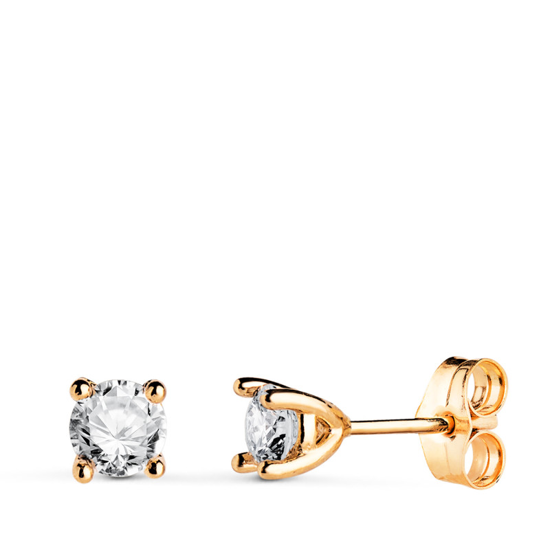 18K PENDIENTES ORO AMARILLO DIAMANTES LABORATORIO TALLA BRILLANTE 4,5MM 0,600 QTS. VS2-G. CIERRE PRESION 4,5X4,5 MM