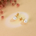 18K PENDIENTES ORO AMARILLO PERLA CULTIVADAS 7-7.5 MM CIERRE PRESION 18K PENDIENTES ORO AMARILLO PERLA CULTIVADAS 7-7.5 MM CIERRE PRESION