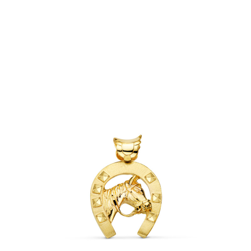 18K COLGANTE ORO AMARILLO HERRADURA CABALLO 23X20 MM