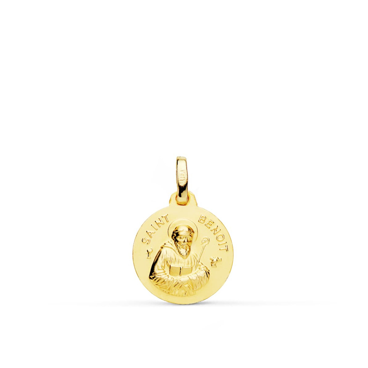18K MEDALLA ORO AMARILLO SAINT BENOIT 14 MM