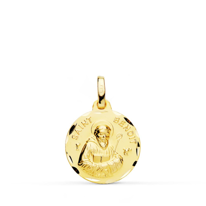18K MEDALLA ORO AMARILLO SAINT BENOIT 16 MM