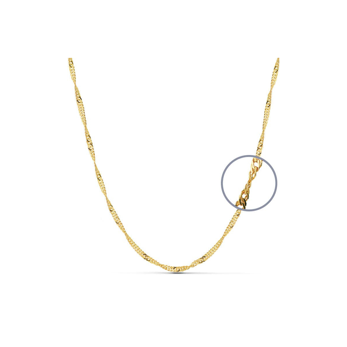 18K CADENA ORO AMARILLO MACIZA SINGAPUR 60CM 2.5 MM