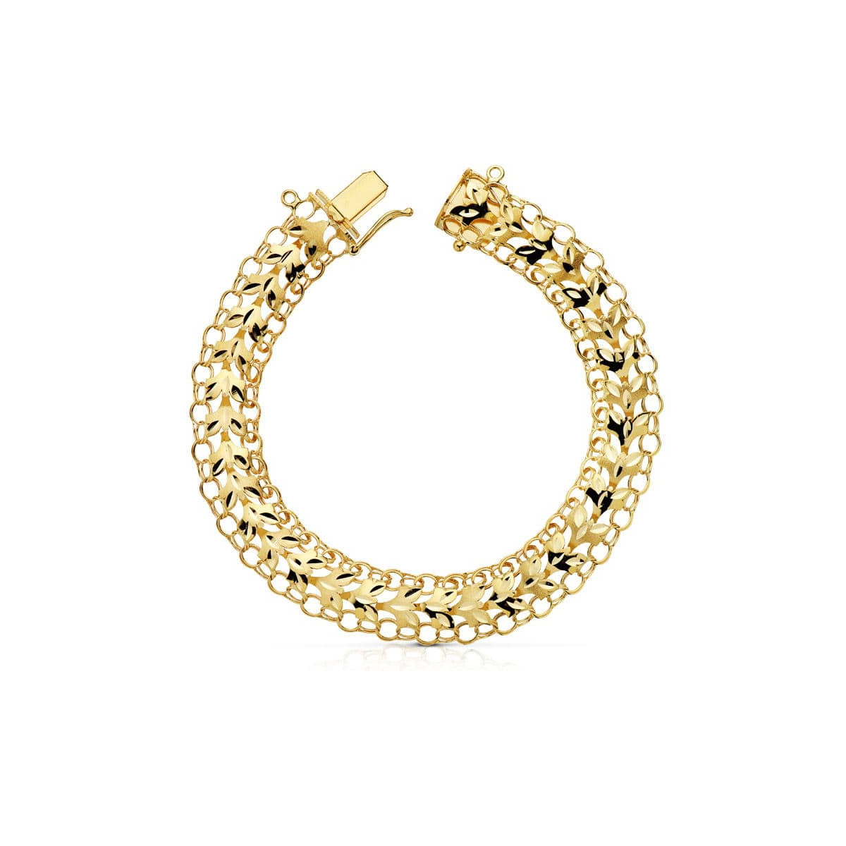 18K PULSERA ORO AMARILLO PRINCESA 10 MM 20CM 12.0 GR