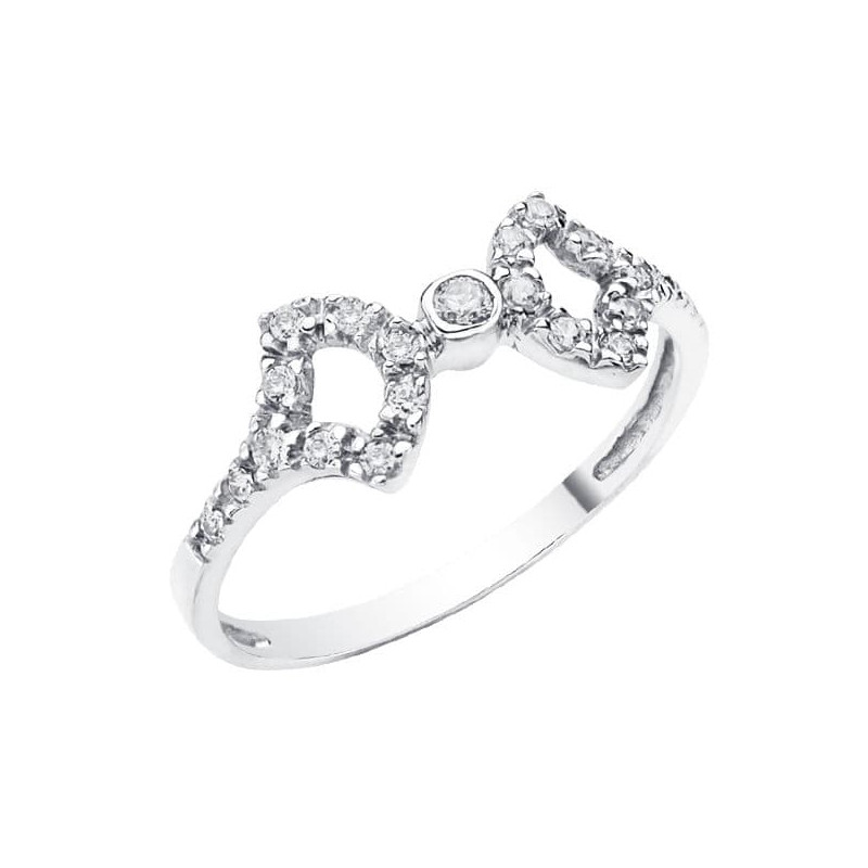18K SORTIJA ORO BLANCO CON CIRCONITAS. ANCHO: 7,5 MM