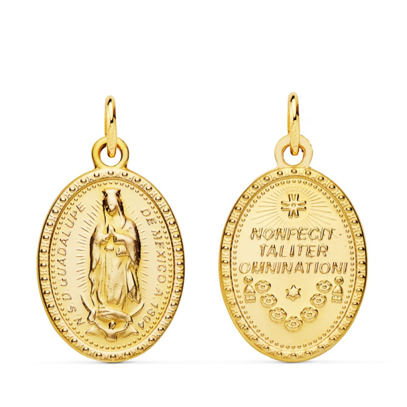 18K ESCAPULARIO ORO AMARILLO VIRGEN DE GUADALUPE 23X15 MM