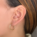 18K AROS ORO AMARILLO HUECOS RETORCIDOS. 20X2 MM