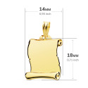 18K PLACA CHAPA COLGANTE PERGAMINO ORO AMARILLO LISO BRILLO 18X14 MM 18K PLACA CHAPA COLGANTE PERGAMINO ORO AMARILLO LISO BRILLO 18X14 MM