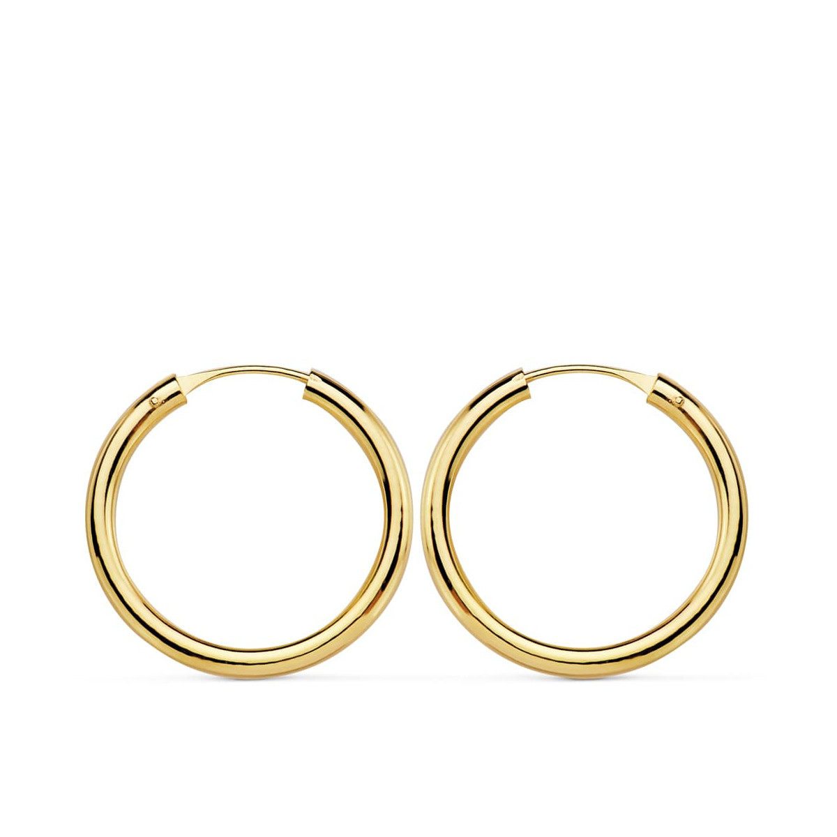 18K AROS ORO AMARILLO REDONDOS LISOS LIGEROS 20X2 MM