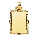 18K PLACA CHAPA LABRADA ORO AMARILLO RECTANGULAR 30X24 MM
