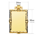 18K PLACA CHAPA LABRADA ORO AMARILLO RECTANGULAR 30X24 MM