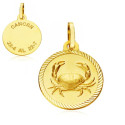 18K PLACA HOROSCOPO ORO AMARILLO CANCER 16 MM 18K PLACA HOROSCOPO ORO AMARILLO CANCER 16 MM