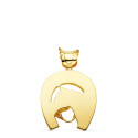 18K COLGANTE ORO AMARILLO HERRADURA CON CABALLO 36X32 MM
